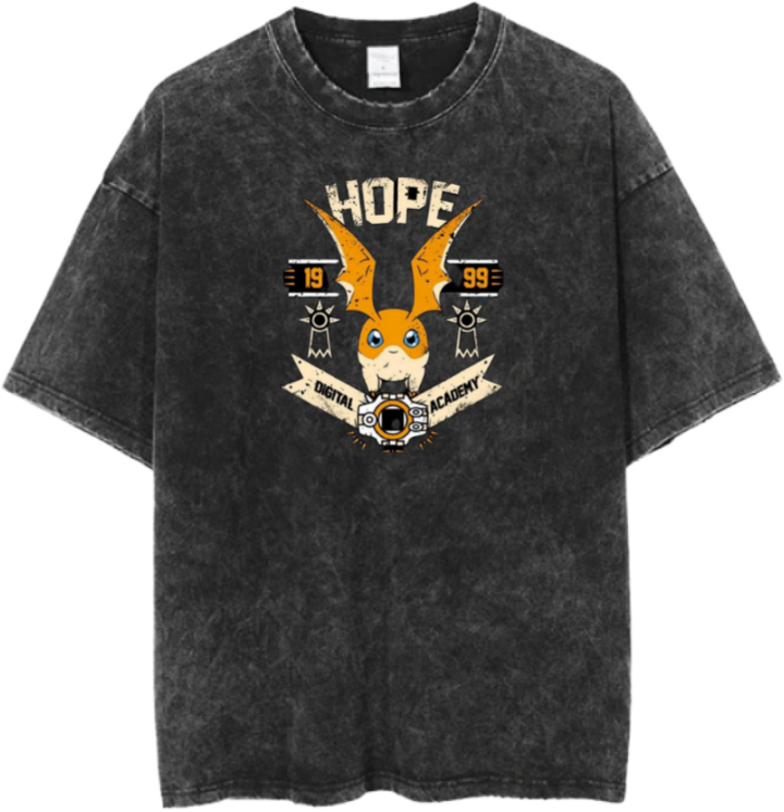 Digimon Adventure t- shirt Over Size Washed 4