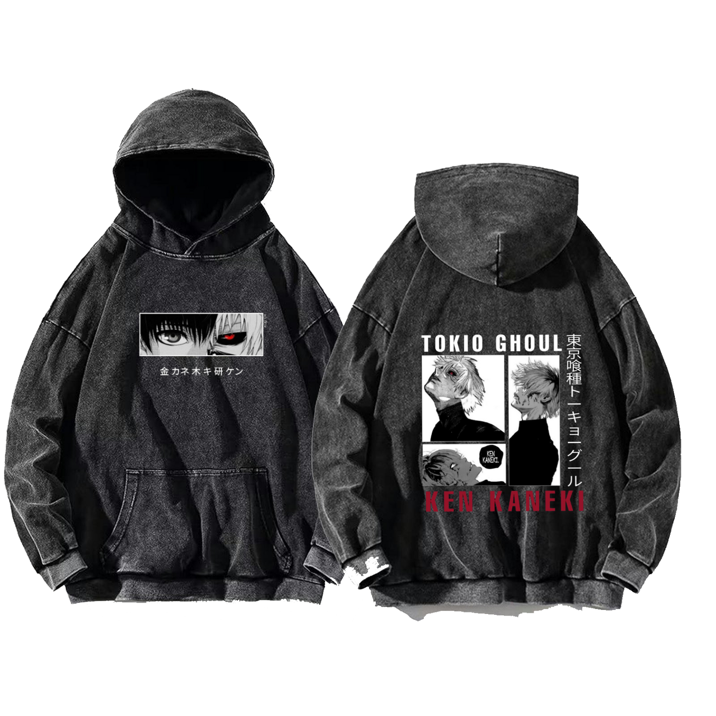 Tokyo ghoul One Size hoodie Washed Back 4