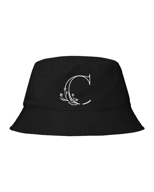 vector letter Bucket hat Fishman hat cap Black C 4