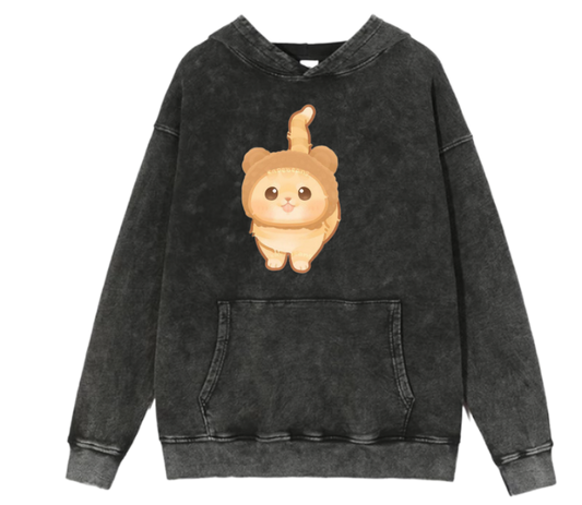 cat Oversize Hoodie Washed 4