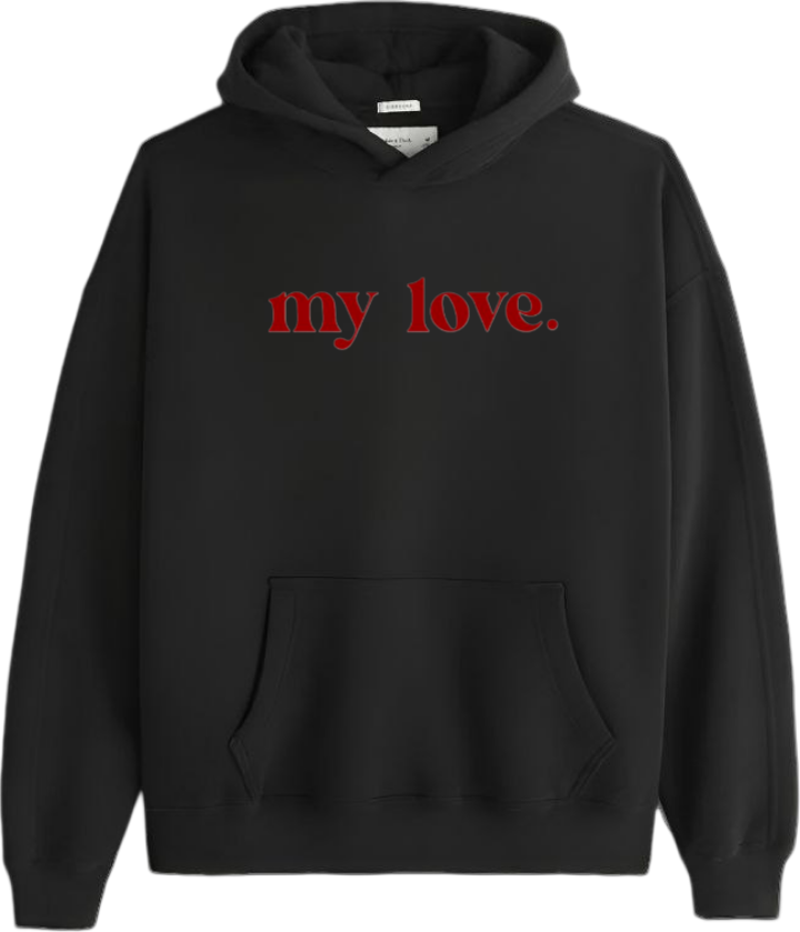 VaIentine coupIe Oversize Hoodie Black 4