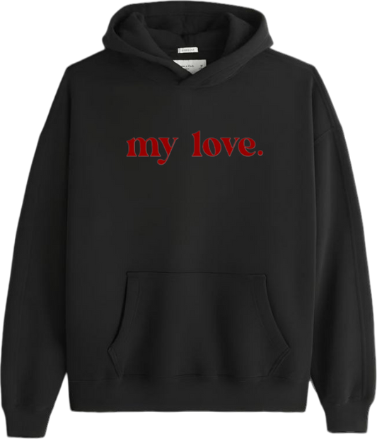 VaIentine coupIe Oversize Hoodie Black 4