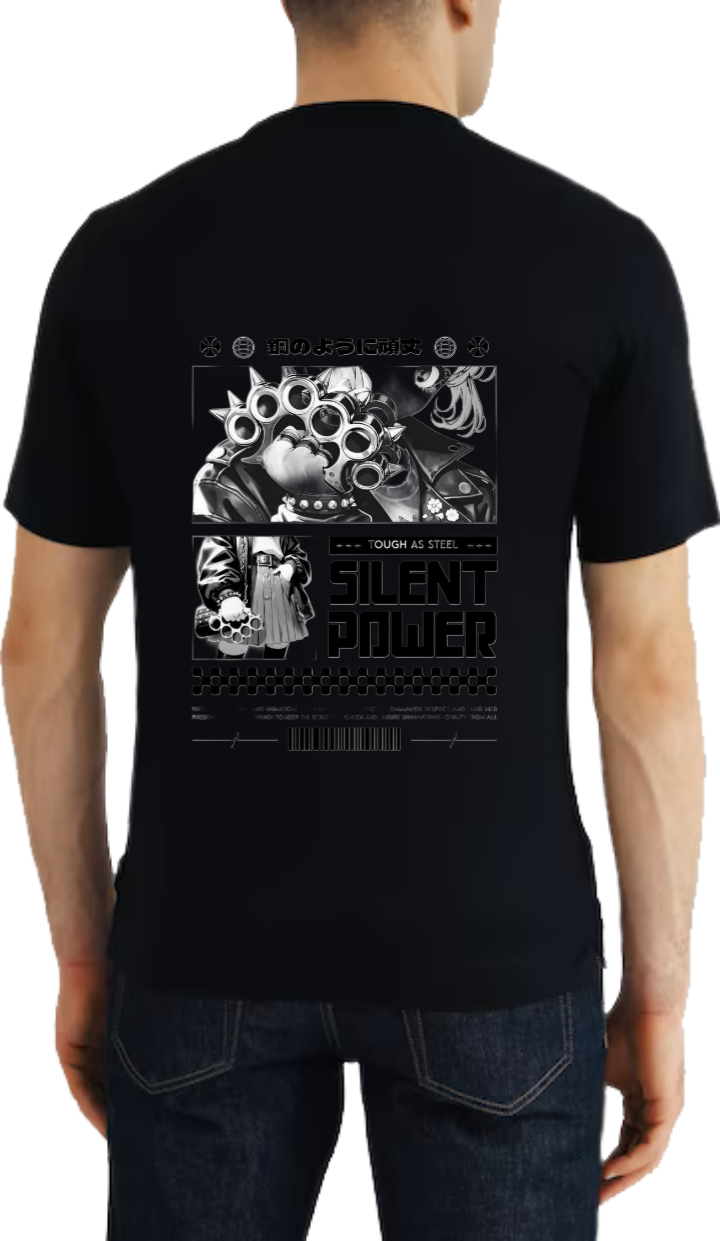 SILENT POWER t- shirt One Size Black Back 4