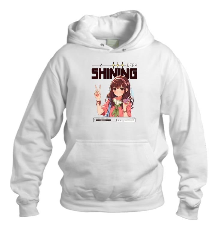 RANDOM ANIME GIRL Oversize  Hoodie White 4