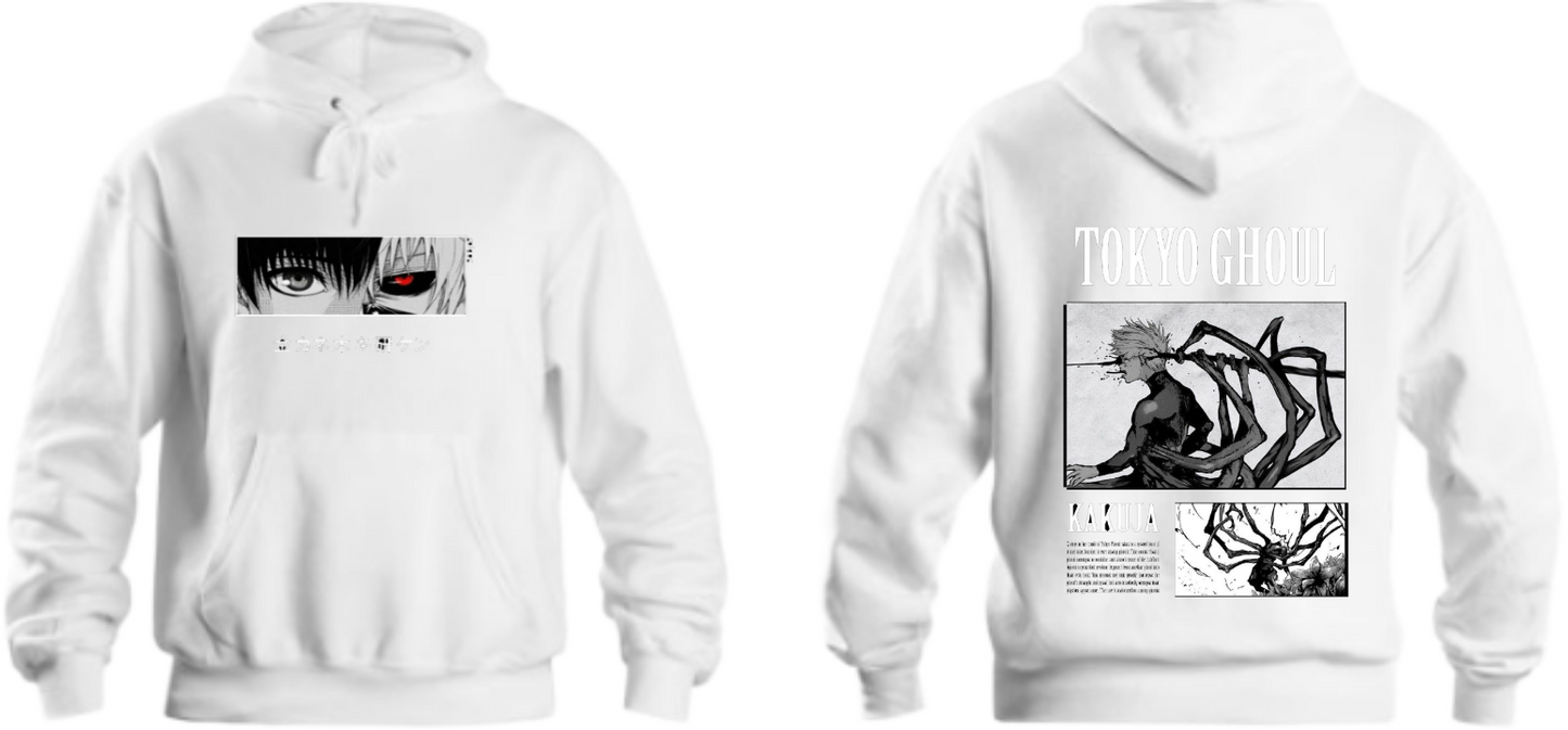 okyo Ghoul One Size hoodie White Back 4