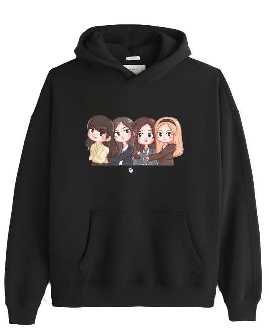 Black pink One Size hoodie Black 4
