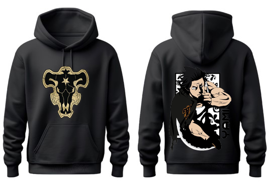 Black clover One Size hoodie Black Back 13