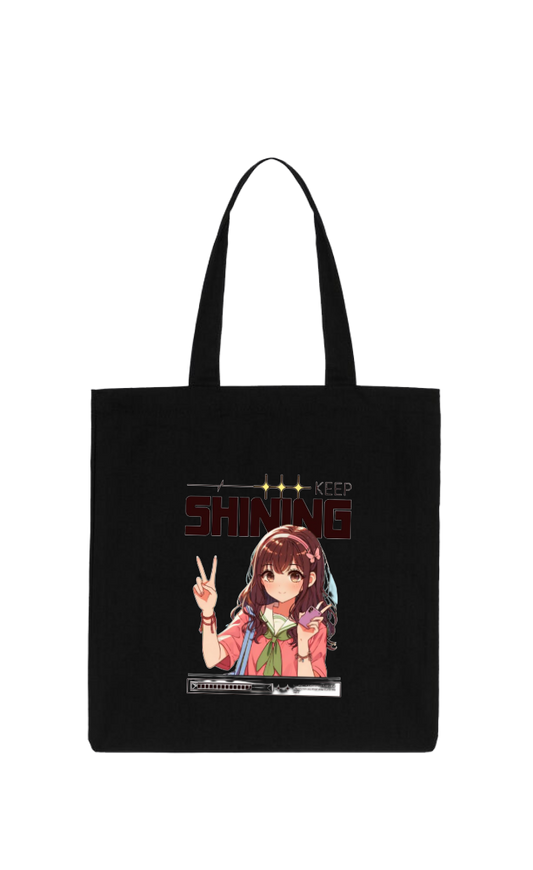 RANDOM ANIME GIRL tote bag Black 4
