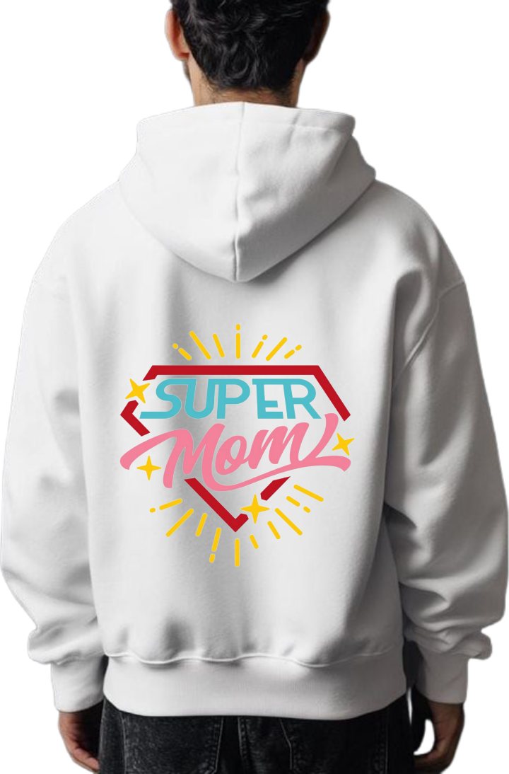 Mom dad parents Oversize Hoodie White Back 4