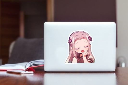 "Cute Anime Girl Sticker, Waterproof Vinyl Aesthetic Decal for Laptop, Water Bottle, Hydro Flask, Skateboard, Luggage, Kawaii Anime Merchandise Gifts