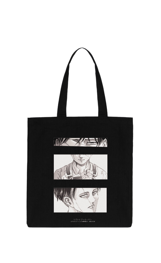Anime Attack on titan shingeki no kyojin Aot Black tote bag 4