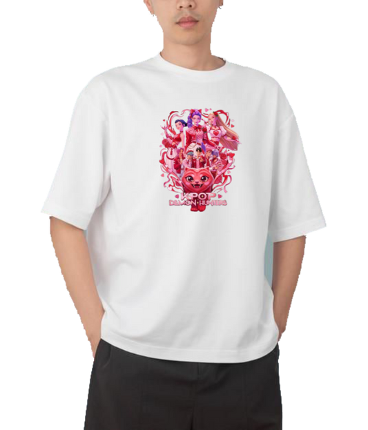 Hunterix kpop  fit t- shirt White 4