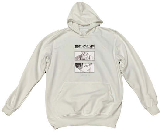 Anime Attack on titan shingeki no kyojin eren levi mikasa Aot White Oversize HOODIE 4