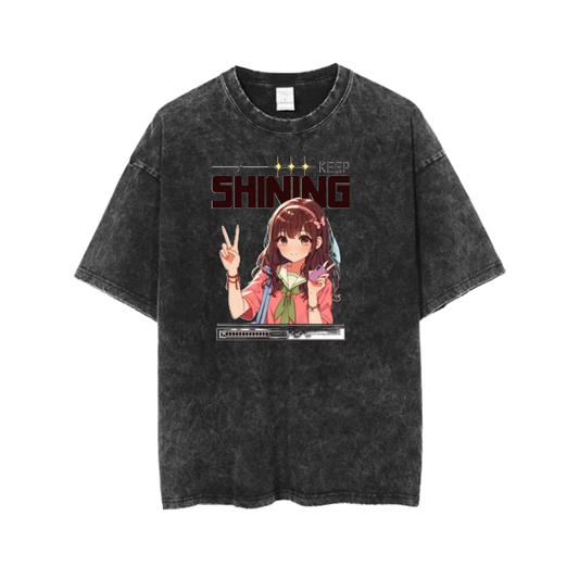 RANDOM ANIME GIRL t- shirt Washed  4