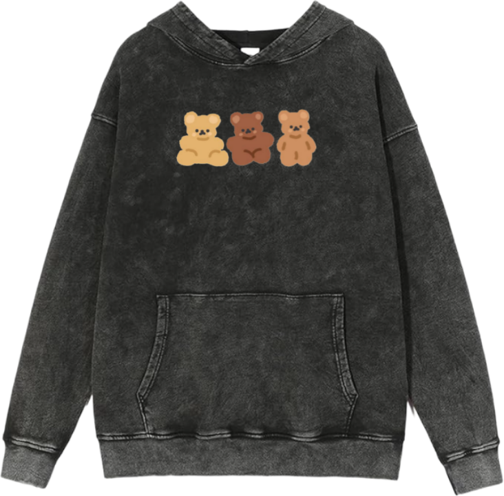 bear Oversize  Hoodie Washed gray  4