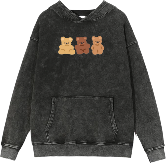 bear Oversize  Hoodie Washed gray  4