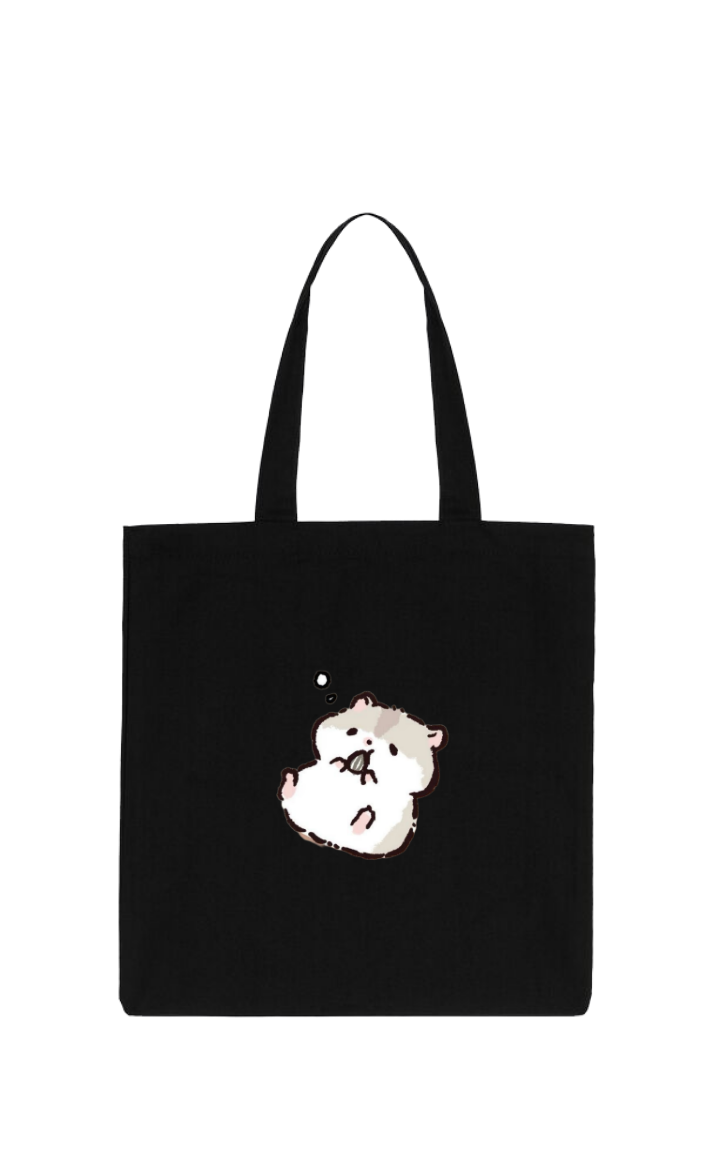 hamster tote bag Black 5