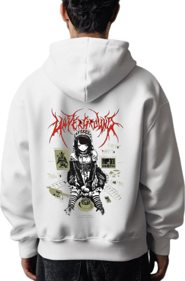Goth Oversize Hoodie White Back 4
