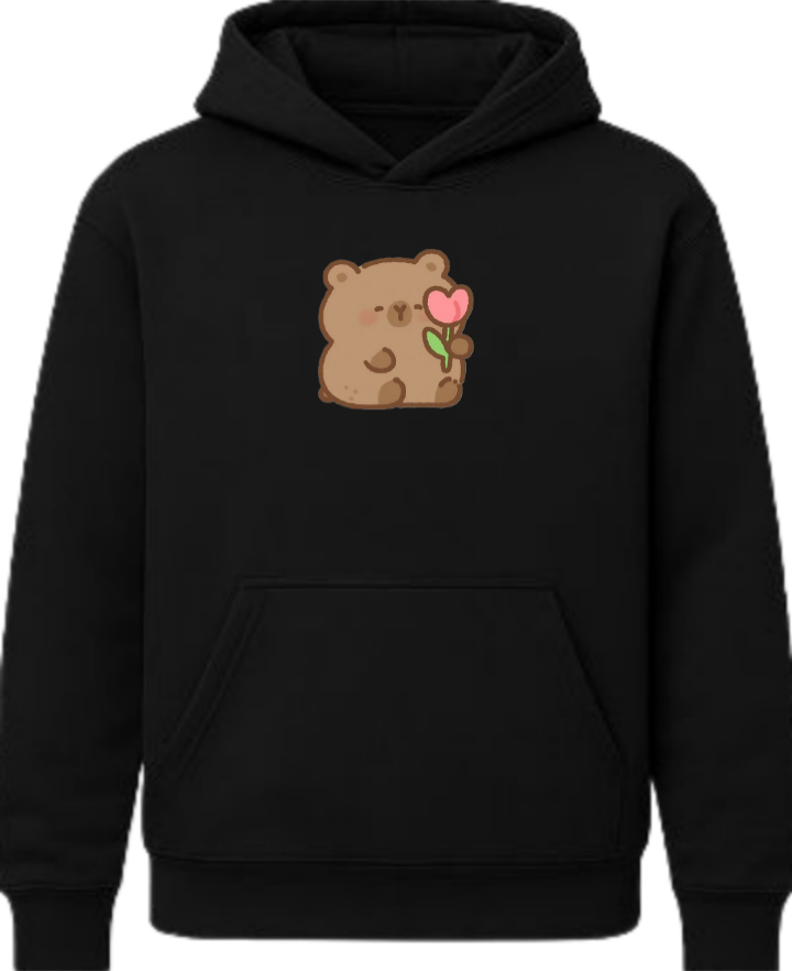 bear Oversize Hoodie Black  4