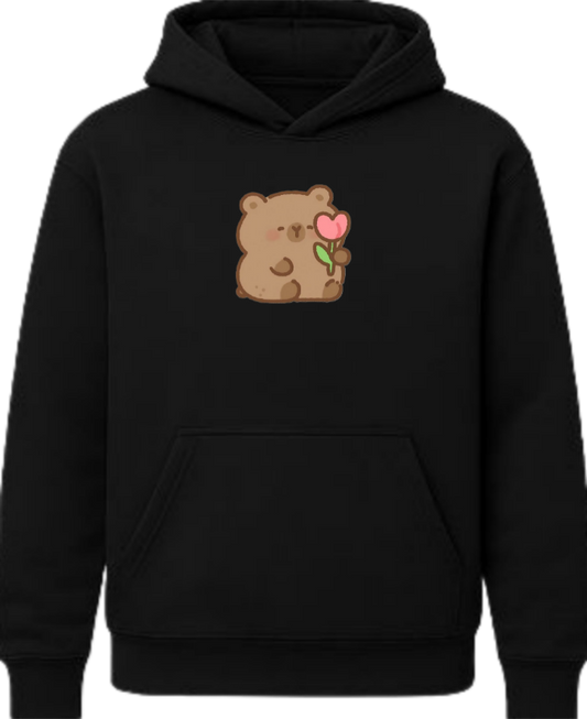 bear Oversize Hoodie Black  4