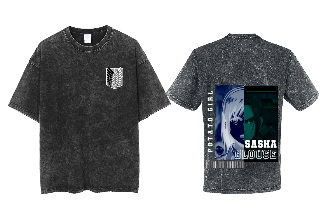 Anime Attack on titan shingeki no kyojin eren levi mikasa Aot Oversize t- shirt Washd acid back 4