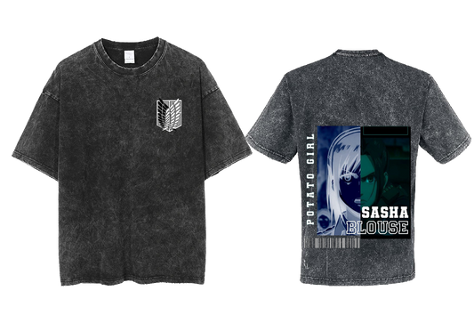 Anime Attack on titan shingeki no kyojin eren levi mikasa Aot Oversize t- shirt Washd acid back 4