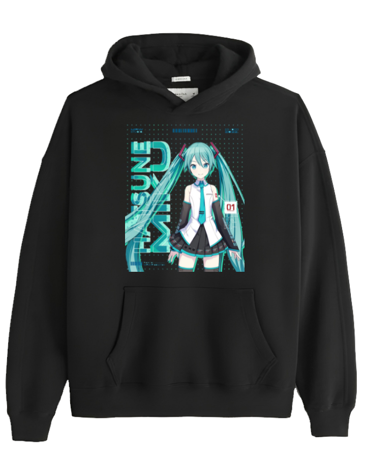 Hatsune Miku One Size hoodie Black 4