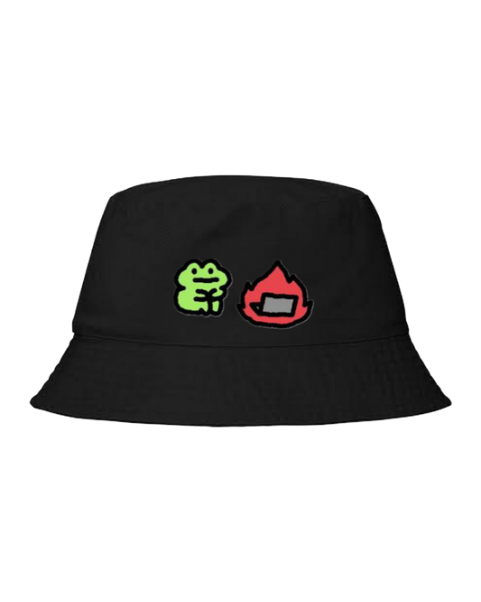 Frog Bucket hat Fishman hat cap Black 4
