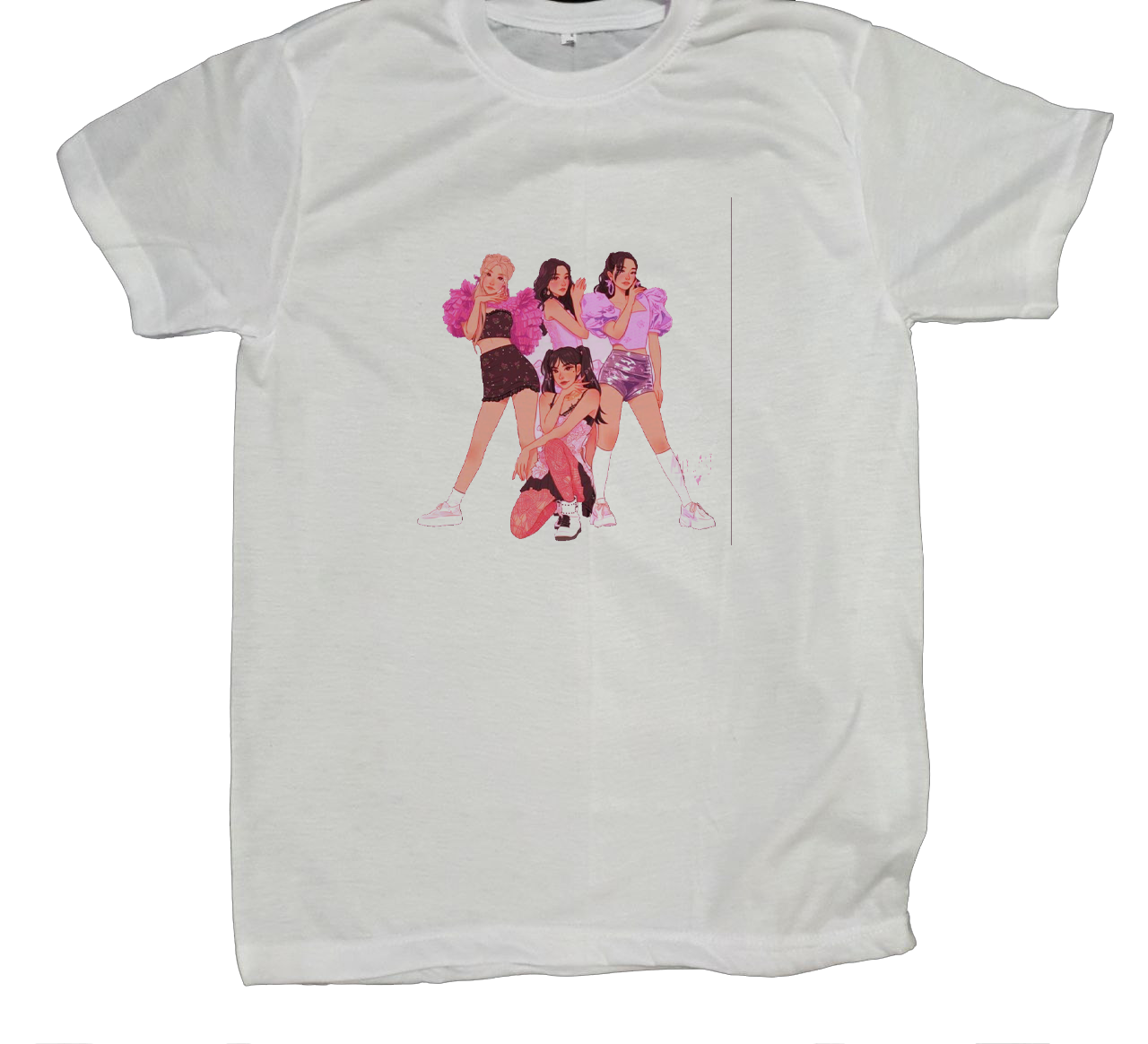 Black pink t- shirt fat White 3