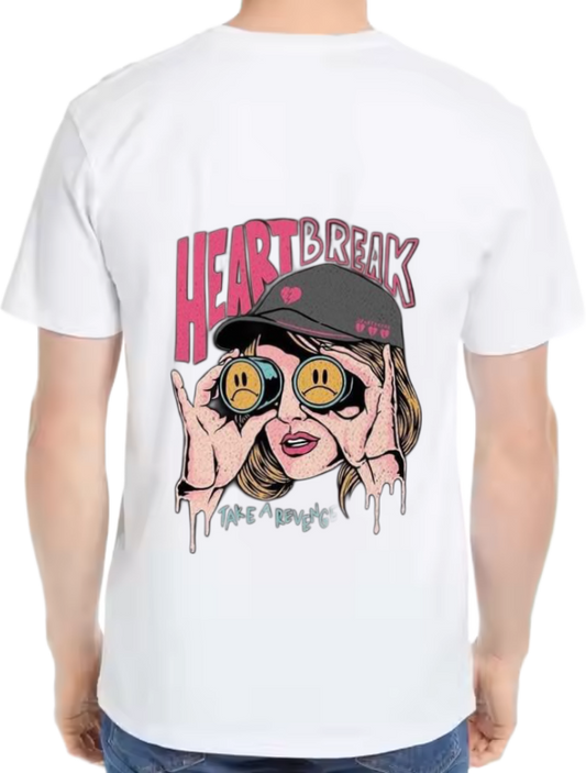 Heartbreak t- shirt One Size White back 4
