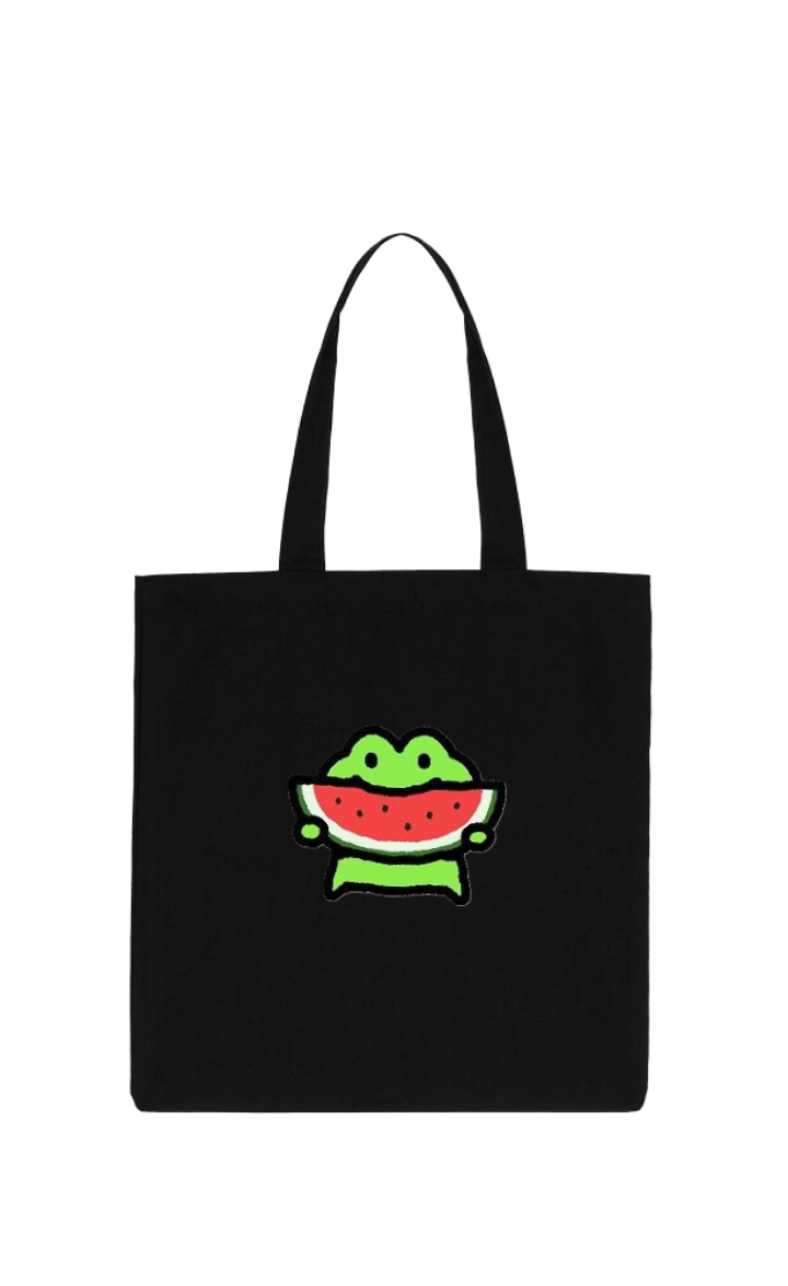 Frog tote bag Black 4