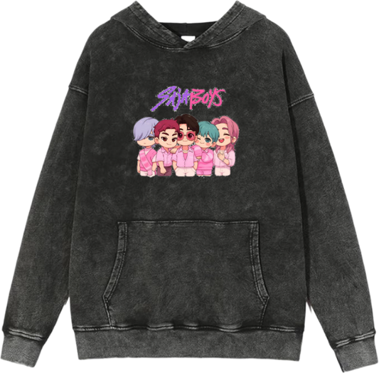 Hunterix kpop Oversize  Hoodie Washed gray 4