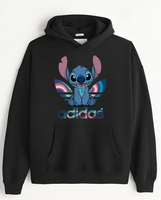 stitch Over Size hoodie Black 4
