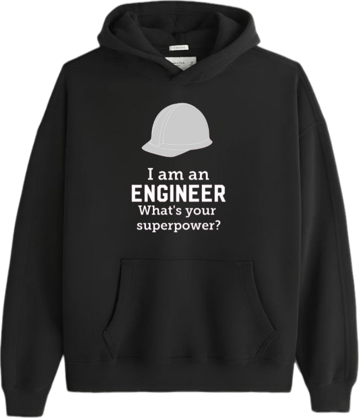 names One Size hoodie Black I am an ENGINEER What's your superpower 4