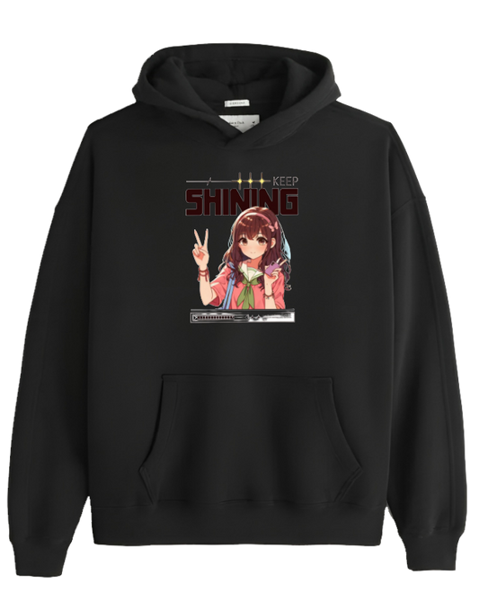 RANDOM ANIME GIRL Oversize  Hoodie Black 4