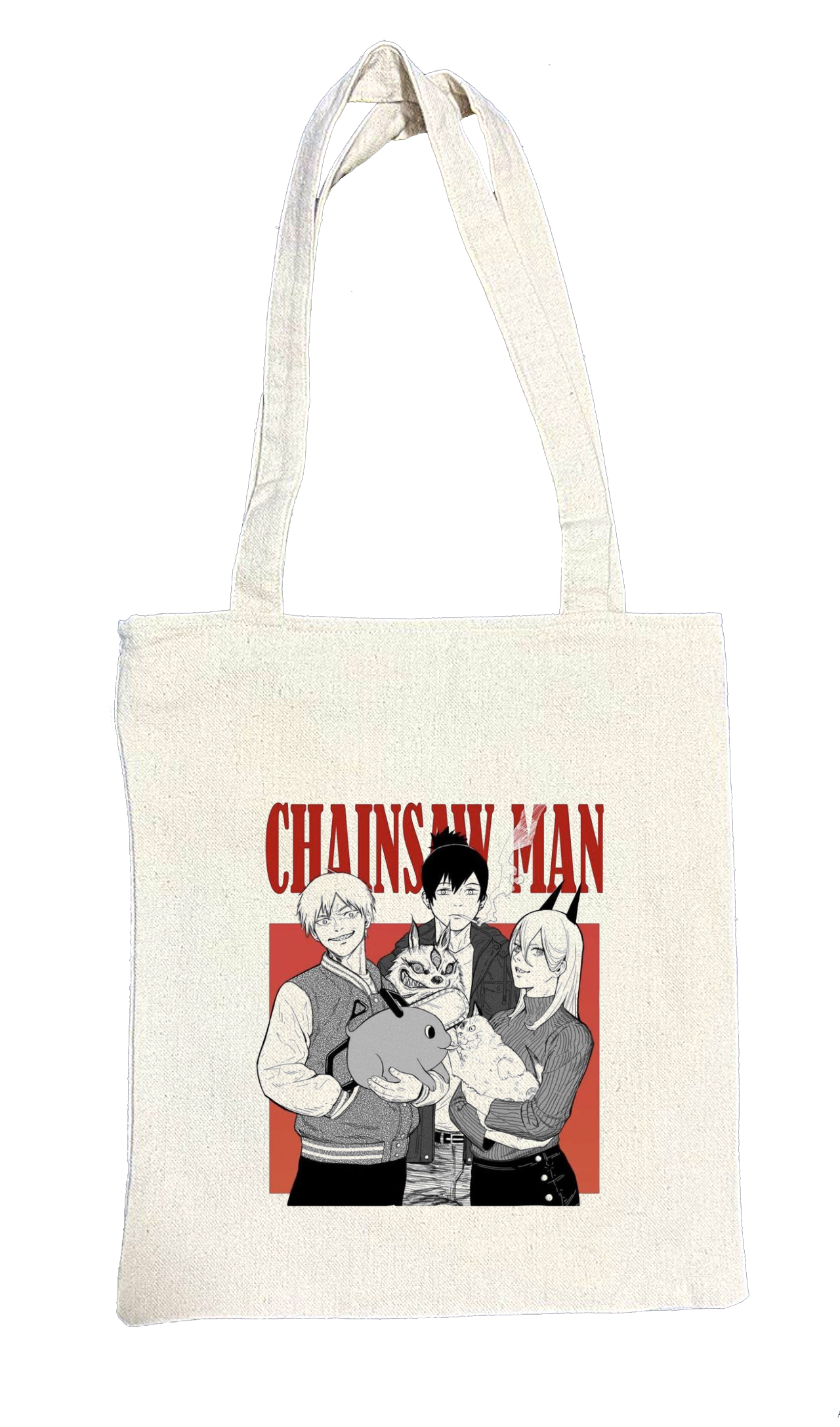 Chainsaw Man tote bag beige 7
