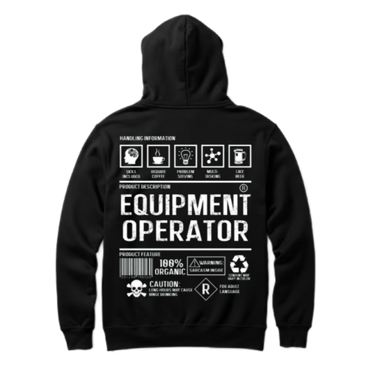 EQUIPMENT OPERATOR Back text oversize hoodie back 4