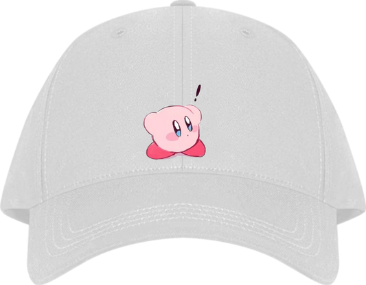 Cute Anime Kirby Baseball Cap, Kawaii Pink Character White Dad Hat, Adjustable Y2K Streetwear Sun Cap for Women and Men 4