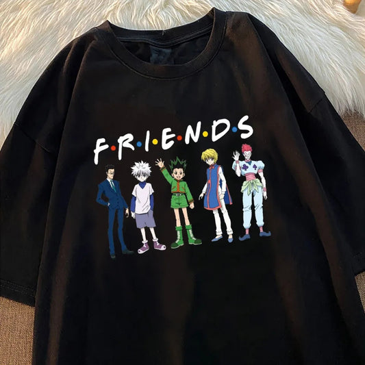 Hunter x Hunter Anime T-Shirt, Black Gon and Killua Skateboard Graphic Tee, Vintage Aesthetic Oversized Streetwear Top for Men and Women 4
