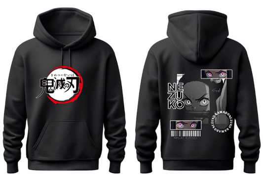 Anime Demon slayer nezuko tanjiro Oversize Hoodie Black 4