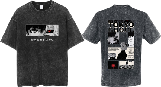 Tokyo ghoul t- shirt One Size Washed Back 4
