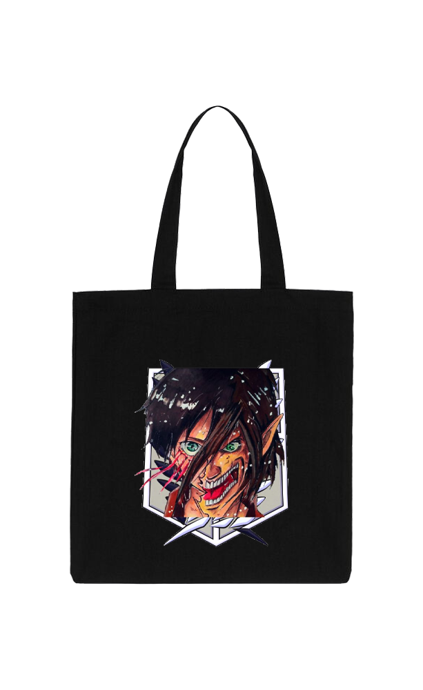 Anime Attack on titan shingeki no kyojin Aot Black tote bag 50
