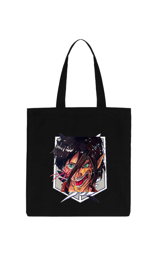 Anime Attack on titan shingeki no kyojin Aot Black tote bag 50