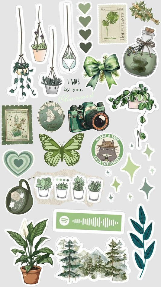 Aesthetic Cute Stickers Pack - Waterproof Vinyl Cartoon Decals for Water Bottles, Laptops, Scrapbooking, Kawaii Stationery Supplies sticker journal sticker