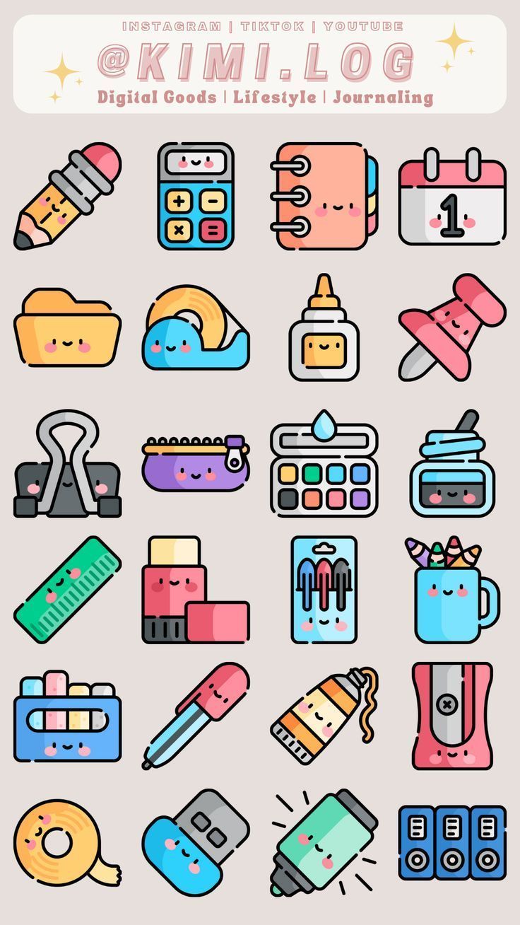 Aesthetic Cute Stickers Pack - Waterproof Vinyl Cartoon Decals for Water Bottles, Laptops, Scrapbooking, Kawaii Stationery Supplies sticker journal sticker