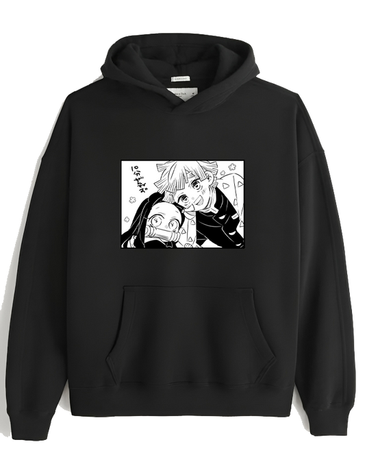 Anime Demon slayer nezuko tanjiro Oversize Hoodie Black 50