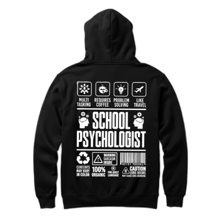 SCHOOL PSYCHOLOGIST Back text oversize hoodie back 50