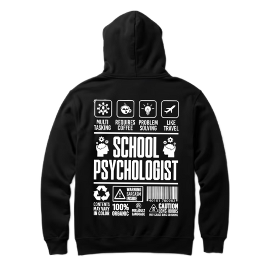 SCHOOL PSYCHOLOGIST Back text oversize hoodie back 50