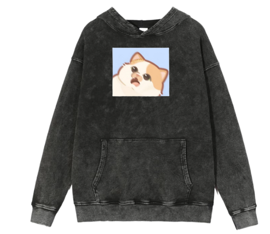 cat Oversize Hoodie Washed 50