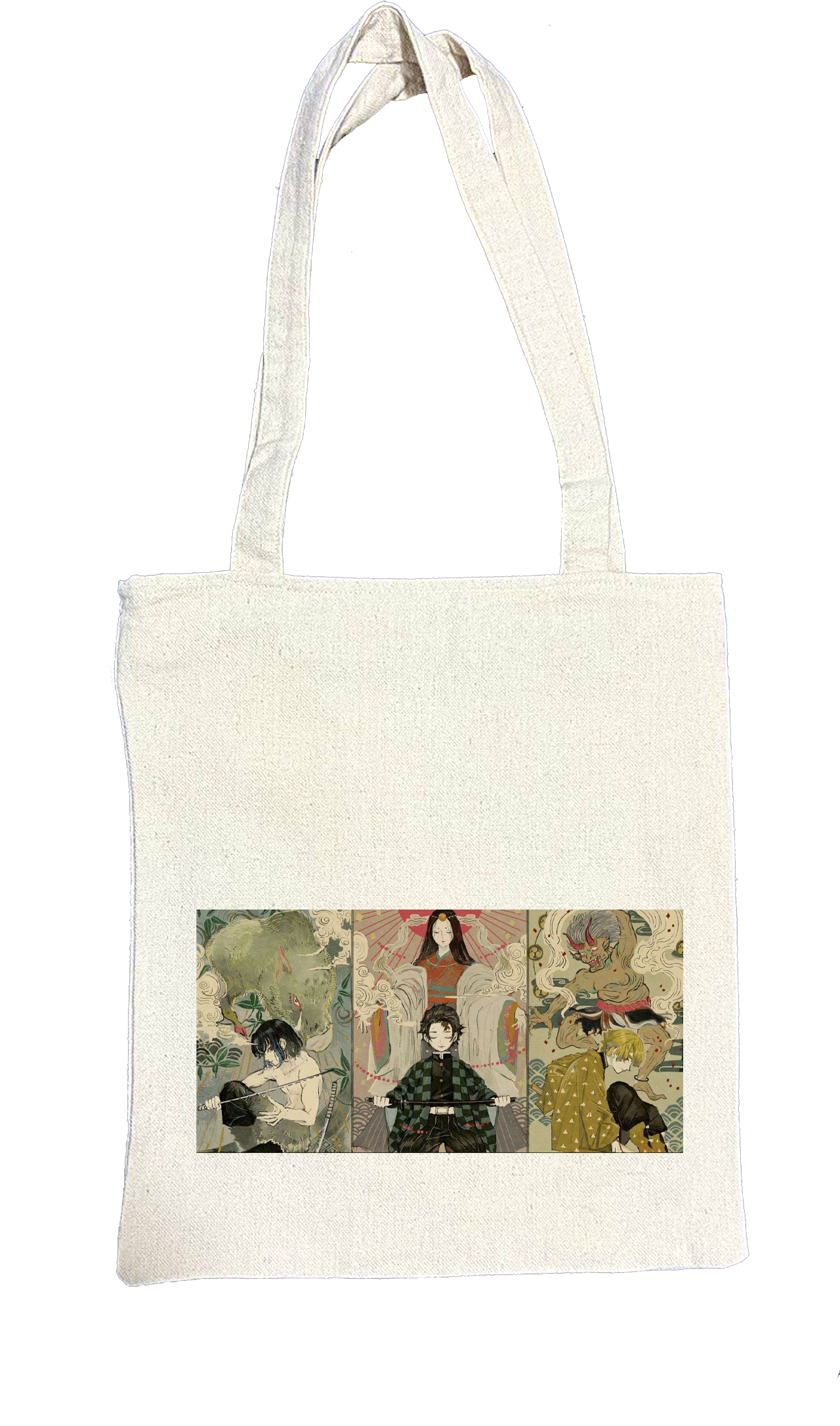 Anime Demon slayer nezuko tanjiro tote bag Beige 50